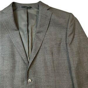 Jos. A. Bank Traveler Tailored Fit Men's‎ Gray Checker Blazer 46L Wool